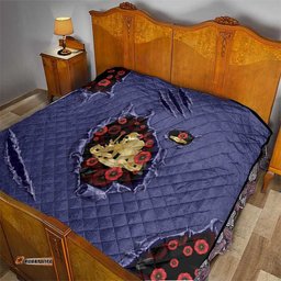 ANZAC Day Quilt Poppy Flowers Ripped Fabric Effect DT05