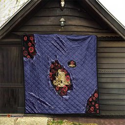 ANZAC Day Quilt Poppy Flowers Ripped Fabric Effect DT05