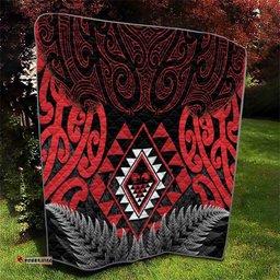 Aotearoa Kiwi Taniko Quilt Silver Fern With Maori Koru Pattern LT14