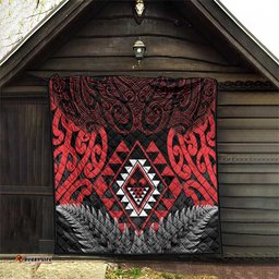 Aotearoa Kiwi Taniko Quilt Silver Fern With Maori Koru Pattern LT14