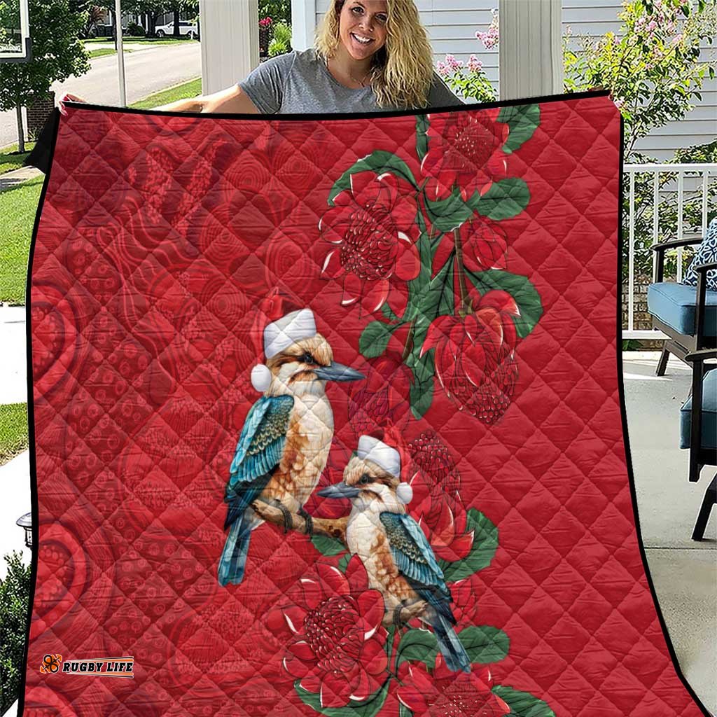 Aussie Kokaburra Waratah Christmas Quilt Aboriginal Dots Painting LT9