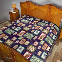 Aussie Birds Christmas La La Land Quilt Navy Blue Vintage Stamp Edition LT9