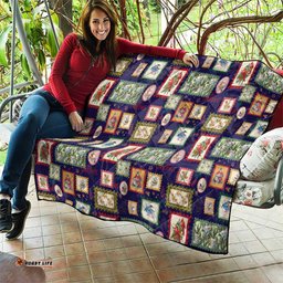 Aussie Birds Christmas La La Land Quilt Navy Blue Vintage Stamp Edition LT9