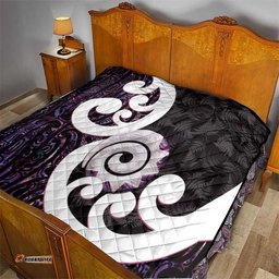 Aotearoa Koru Quilt Purple Maori Paua Shell Mix Silver Fern LT14