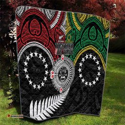 Aotearoa and Cook Islands Mo Te Tiriti Quilt New Zealand Honour The Treaty Ake!Ake!Ake! LT9