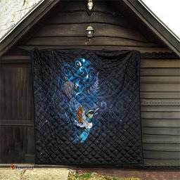 Aotearoa Matariki Quilt Maori Tribal with Silver Fern and Tui Bird Galaxy Style LT03