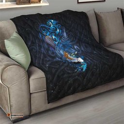 Aotearoa Matariki Quilt Maori Tribal with Silver Fern and Tui Bird Galaxy Style LT03