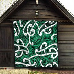 Aotearoa Maori Kowhaiwhai Quilt Kakariki Puhoro and Patiki LT9