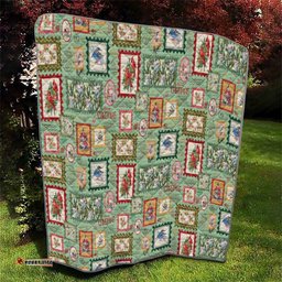 Aussie Birds Christmas La La Land Quilt Green Vintage Stamp Edition LT9