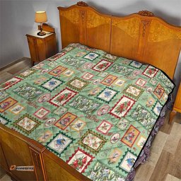 Aussie Birds Christmas La La Land Quilt Green Vintage Stamp Edition LT9