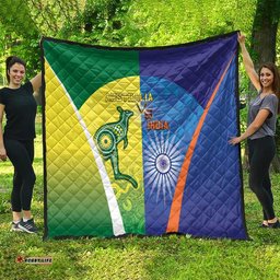 Australia And India Cricket Quilt Ashoka Chakra With Aboriginal LT05