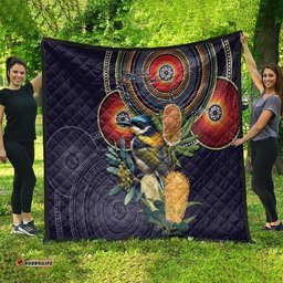 Aussie Honeyeaters Banksia Flowers Quilt Aboriginal Dots Painting LT9