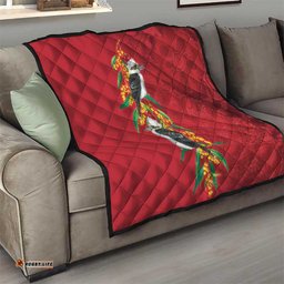 Aussie Kokaburra Golden Wattle Christmas Quilt Aboriginal Dots Painting Red Motif LT9