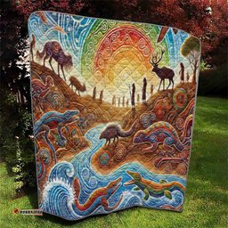 Aboriginal Dreamtime Animals Stories Quilt LT9