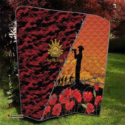 ANZAC Lest We Forget Quilt Australian Army Poppy Tribute LT15