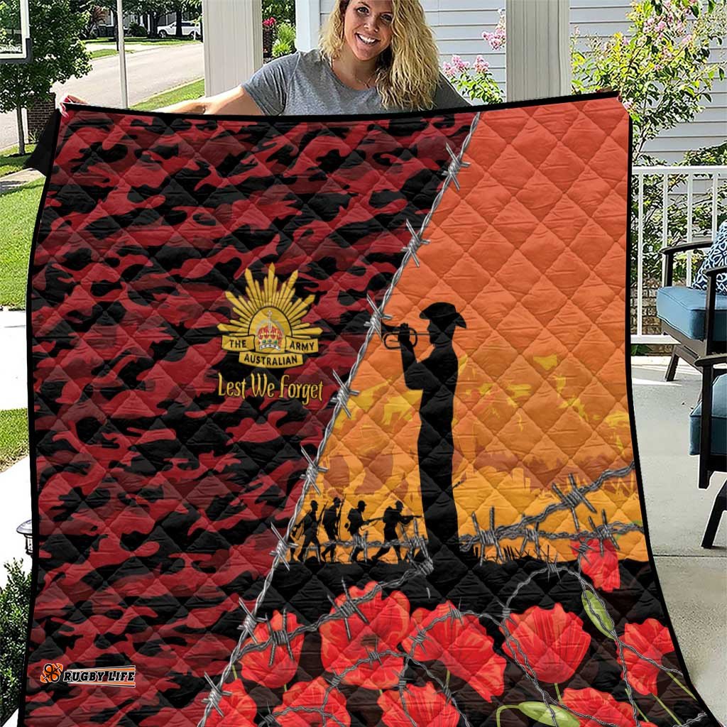 ANZAC Lest We Forget Quilt Australian Army Poppy Tribute LT15