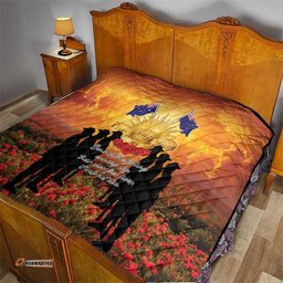 ANZAC Day Quilt Remembrance Tribute Soldiers And Poppy Field LT05