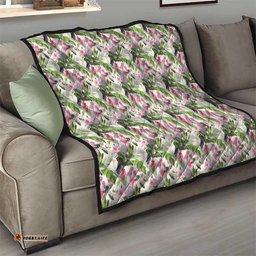 Aussie Pink Cockatoo Flowers Seamless Pattern Quilt LT9