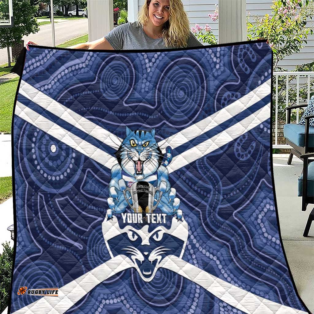 AFL Cats Football Personalised Quilt Final Geelong Premiers Trophy Aboriginal LT14