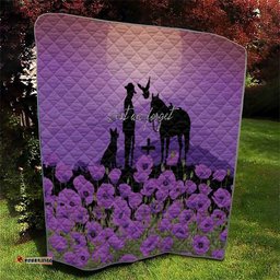 Australia ANZAC Animal Heroes Quilt Purple Poppies LT7