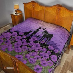 Australia ANZAC Animal Heroes Quilt Purple Poppies LT7