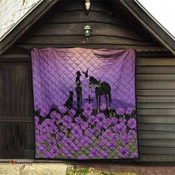 Australia ANZAC Animal Heroes Quilt Purple Poppies LT7