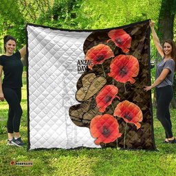 Australia ANZAC Day Quilt Boots And Slouch Hat Lest We Forget LT14