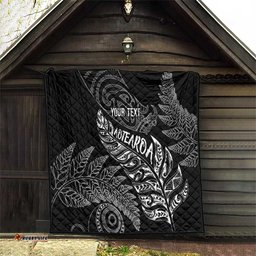 Aotearoa Personalized Lawn Bowls Maori Quilt New Zealand Black Tribal Silver Fern LT7