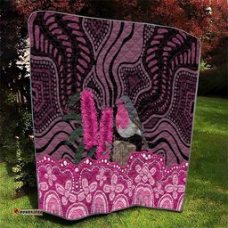 Australia Indigenous Quilt Breast Cancer Pink Robin Bottlebrush Aboriginal Art LT14