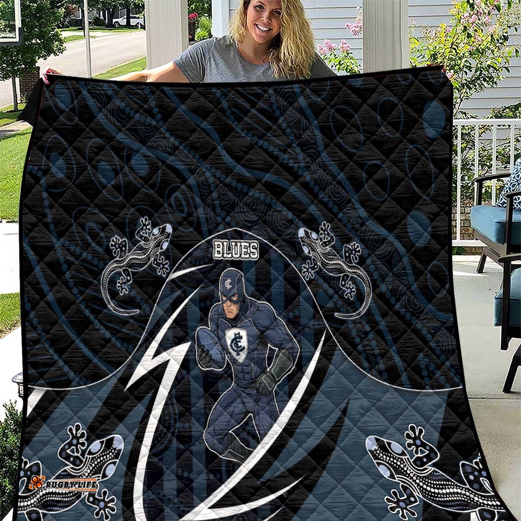 Carlton Navy Quilt Captain With Aboriginal Art DT05