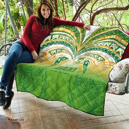 Cook Islands Rugby League Quilt Avaiki Tatau Tribal Motifs White Color LT03