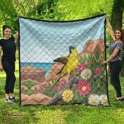 Australia Rock Parrot Quilt Pigface Carpobrotus Rocky Island Vibes LT14