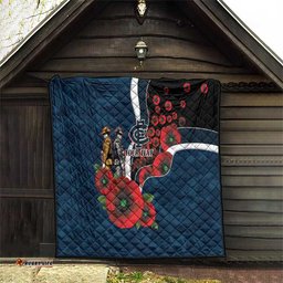 Carlton Blues ANZAC Personalised Quilt Lest We Forget Poppy Camo LT9