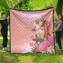 Australia Christmas Pink Cockatoo with Banksia Quilt Coral Pink LT7