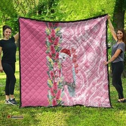 Australia Pink Galah Christmas Quilt Falalalala Galalah Bottlebrush Aboriginal Art LT14
