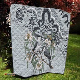 Australia Grey Butcherbird Quilt Eucalyptus Alba Indigenous Art LT14