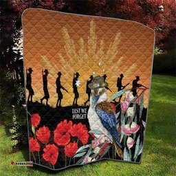 Australia Kookaburra ANZAC Day Quilt Rising Sun 25th April Poppy Eucalyptus Blossoms LT14