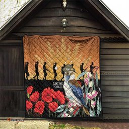 Australia Kookaburra ANZAC Day Quilt Rising Sun 25th April Poppy Eucalyptus Blossoms LT14