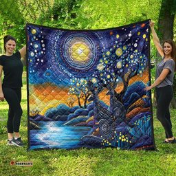 Australian Night Sky Landscape Quilt Aboriginal Dreamtime Story LT9