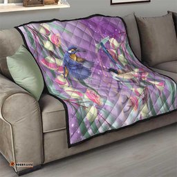 Australia Epilepsy Awareness Quilt Purple Fairy Wren with Eucalyptus Flowers LT7