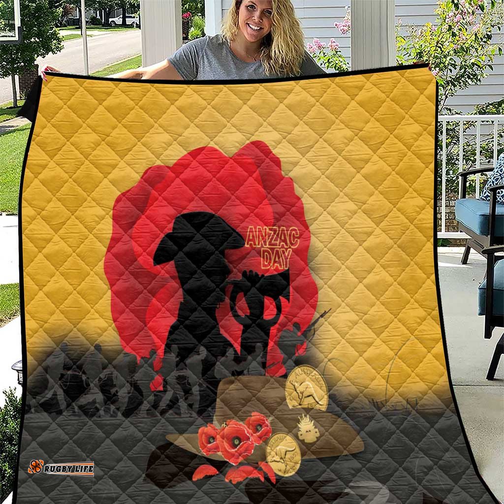 Australia Two-up Pennies ANZAC Day Quilt Slouch Hat Last Post With Poppy LT14