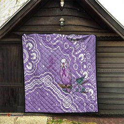 Australia Epilepsy Awareness Quilt Purple Budgerigar Plumeria Aboriginal LT14