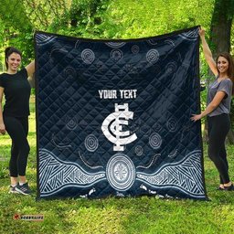 Custom Carlton Football Quilt Go Blues Aboriginal Art LT14
