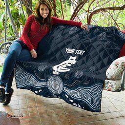 Custom Carlton Football Quilt Go Blues Aboriginal Art LT14