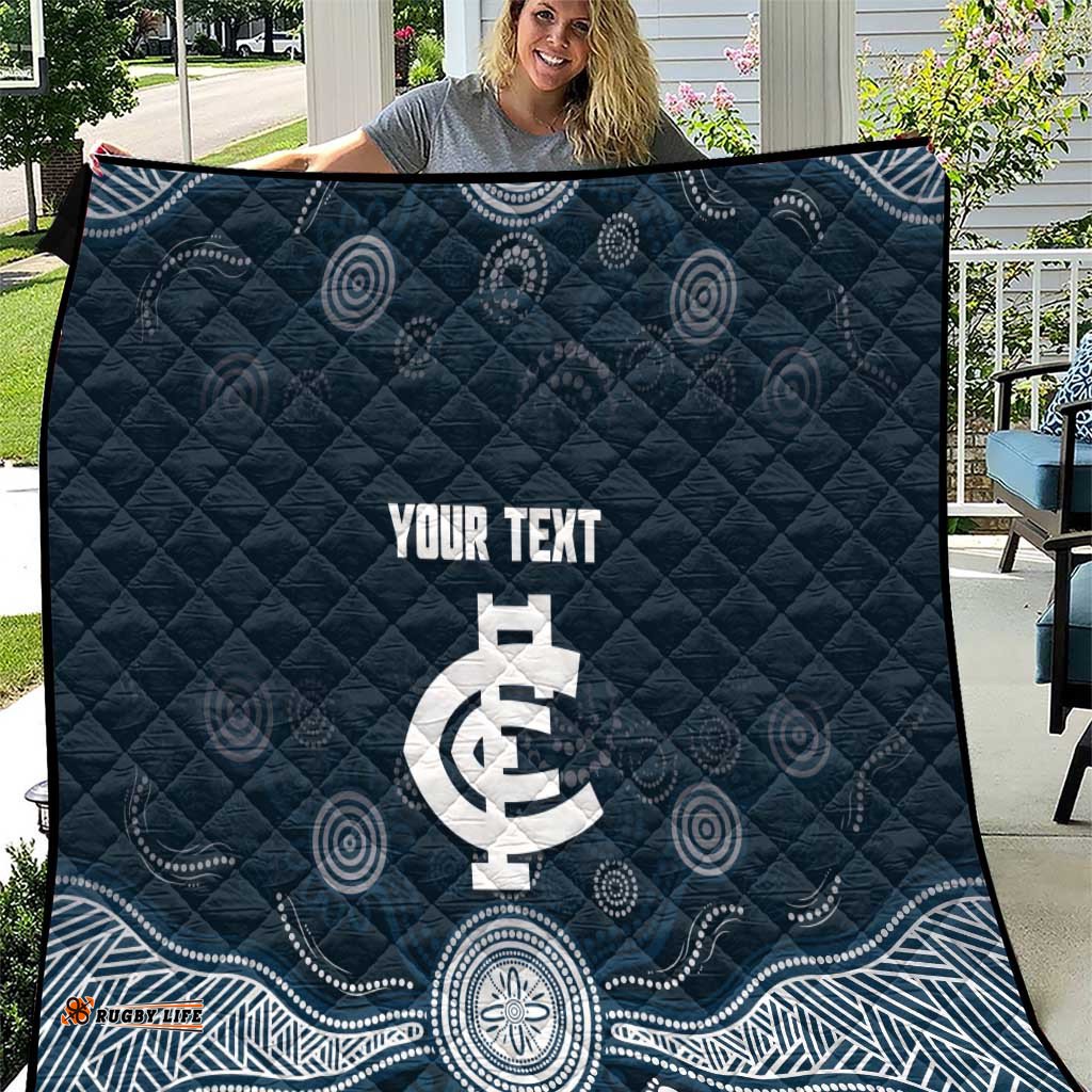 Custom Carlton Football Quilt Go Blues Aboriginal Art LT14