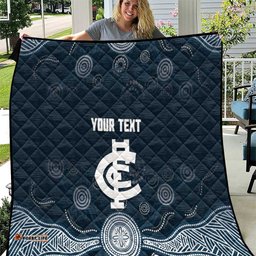 Custom Carlton Football Quilt Go Blues Aboriginal Art LT14