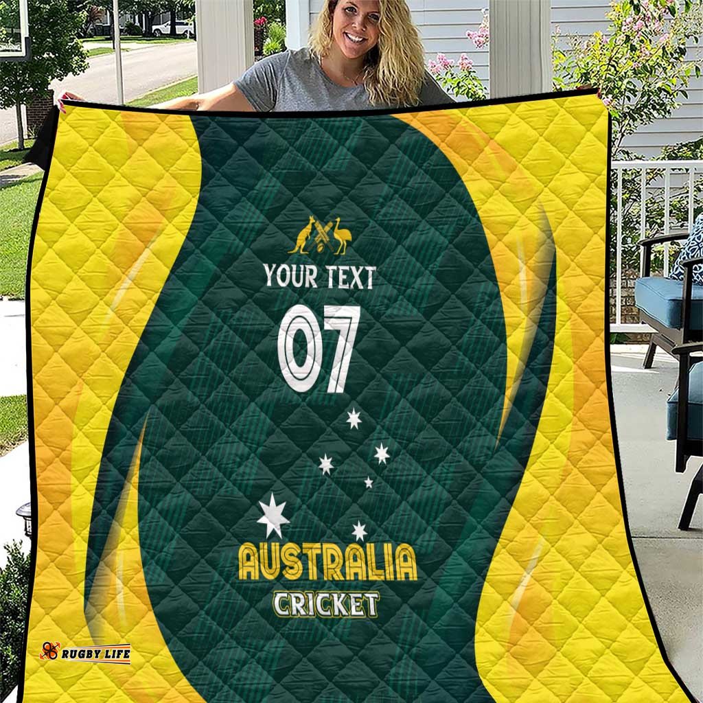 Australia Cricket Custom Quilt GO Aussie - Modern Motif LT7