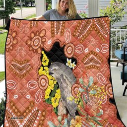 Australia Tawny Frogmouth Quilt Golden Wattle Banksia Aboriginal Art LT14