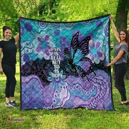 Australia Indigenous Teal Purple Contemporary Aboriginal Art Quilt Hope Is Real LT7