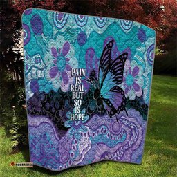 Australia Indigenous Teal Purple Contemporary Aboriginal Art Quilt Hope Is Real LT7